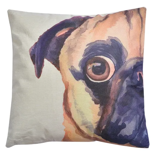 Dekorační polštář s výplní Mops - 43*43 cm Clayre & Eef