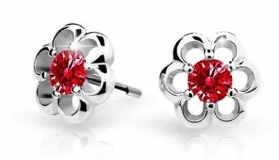 Cutie Jewellery Dětské náušnice z bílého zlata C1947-30-X-2 červená