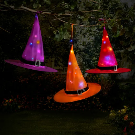 Dekorace 3 čarodějnické klobouky