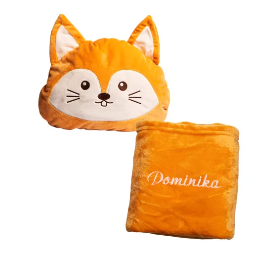 Plyšový polštářek 2v1 Veverka s výšivkou