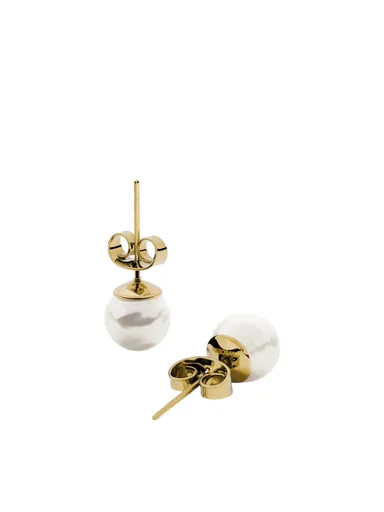 Furiosa Pozlacené peckové náušnice Pearl Dot SE-PEARLDOT-G