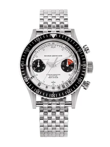 Nivada Grenchen Chronomaster White Panda Inter. Bezel - Manual - Forstner Beads of Rice