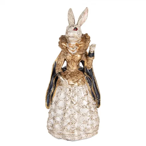 Dekorace králík zámecká paní se zlatým třpytem - 11*10*24 cm Clayre & Eef