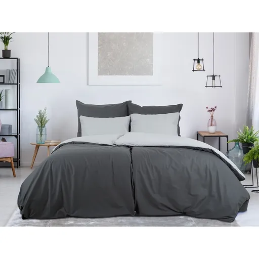 B.E.S. Petrovice Bavlněné povlečení Double face antracit/šedá