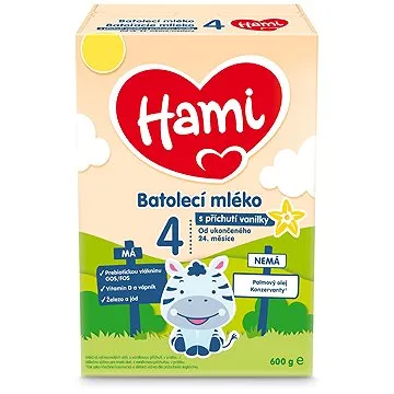 Hami 4 batolecí mléko s příchutí vanilky 600 g (5900852931048)