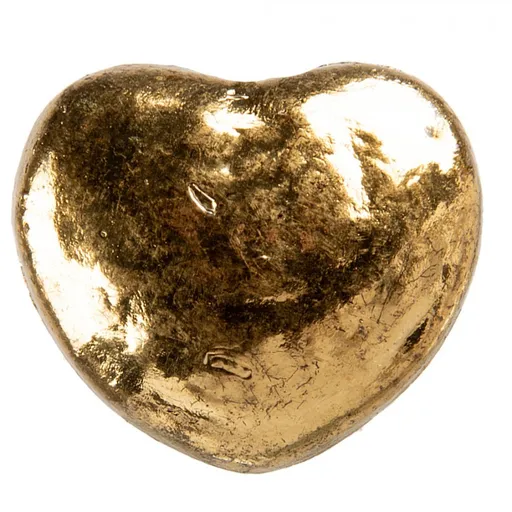 Zlatá antik kovová úchytka ve tvaru srdce - Ø 4*4 cm / S3 cm Clayre & Eef