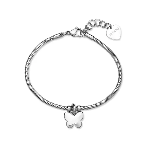 S'Agapõ Jemný náramek s přívěskem motýla Click SCK293