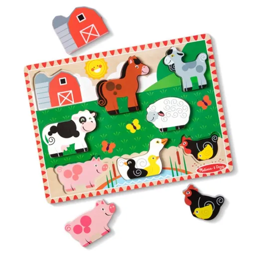 Melissa & Doug dřevěné puzzle farma