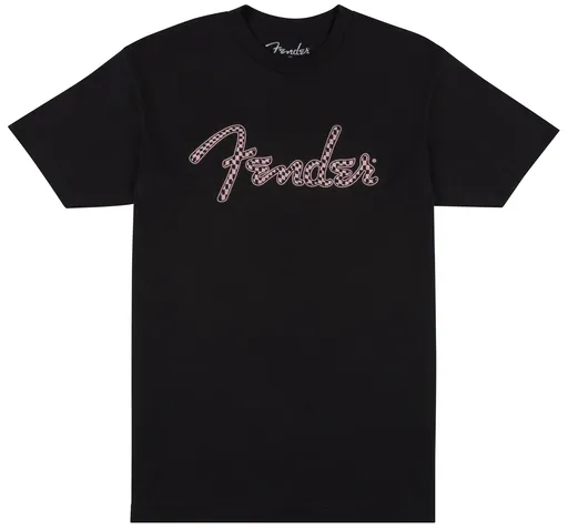 Fender Spaghetti Logo Wavy Checker Tee Pink M