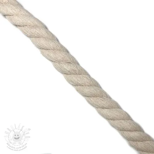 Bavlněná šňůra kroucená 2,5 cm cream