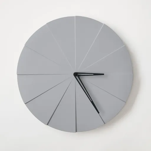 ODLITO Betonové nástěnné hodiny Koláč – šedá – 50 cm – černé ručičky