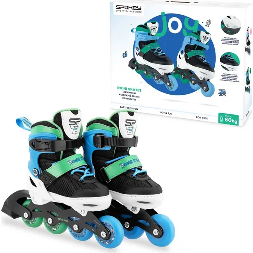 Spokey Joy Dětské kolečkové brusle, černo-modré, ABEC7 Carbon, vel. 31 - 34