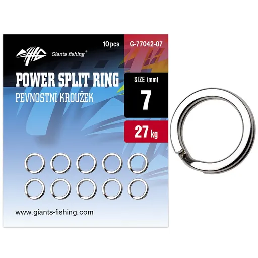 Giants fishing kroužek pevnostní power split ring 10 ks - 7 mm 27 kg