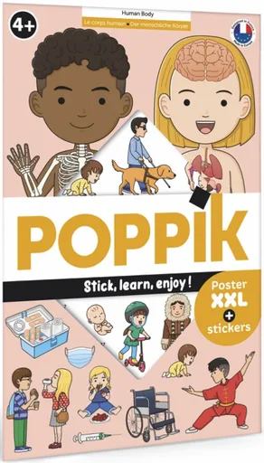 POPPIK Vzdělávací samolepkový plakát Lidské tělo