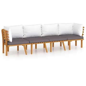 4dílná zahradní sedací souprava s poduškami masivní akácie, 3087008 (3087008)