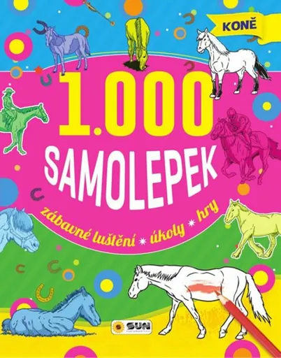 Koně - Zábavné luštění, úkoly, hry + 1000 samolepek (Defekt)