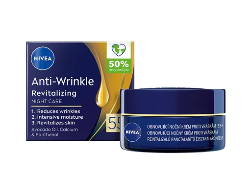 Nivea Anti-Wrinkle 55+ obnovující noční krém proti vráskám 50 ml