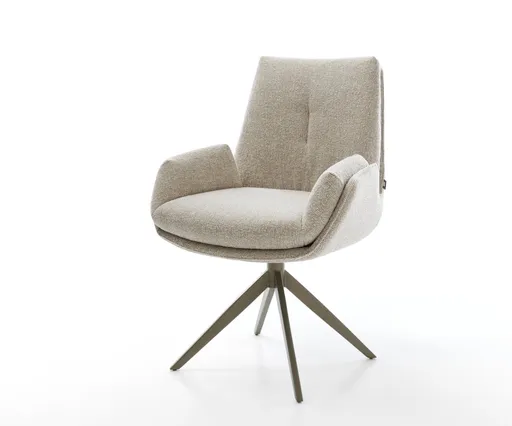 Jídelní židle Clea-Flex tkanina Měkký béžová křížová podnož