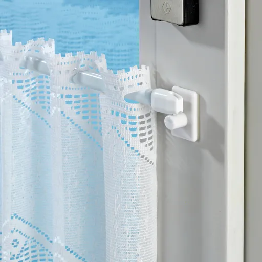 4 držáky na záclonovou tyč, bílá