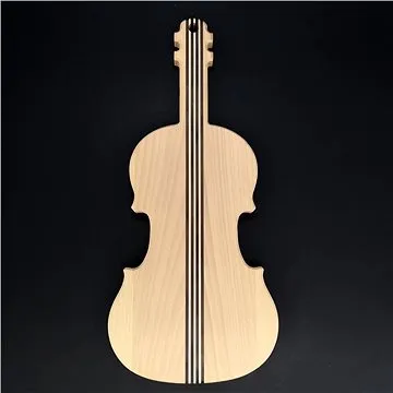 AMADEA Dřevěné prkénko ve tvaru houslí, masivní dřevo, 40x18x2 cm (26693-00)