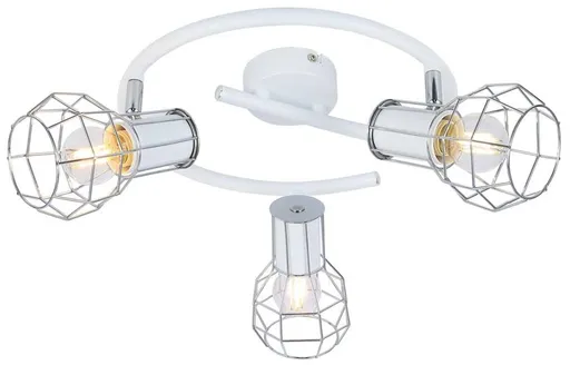 Spirálová stropní lampa s bílým drátěným stínidlem 3x40W Sancho