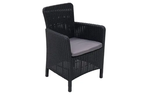 DEOKORK Zahradní křeslo z umělého ratanu DANTE DINNING (antracit)