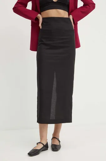 Sukně s příměsí lnu Bardot RHEE