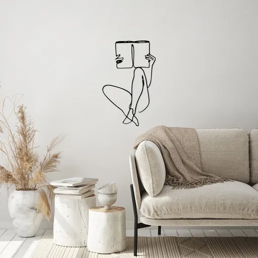 Dekorativní kovový doplněk na zeď Book Reading - 494