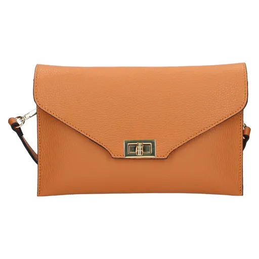 Dámská kožená crosbody kabelka Italia Martes - koňak