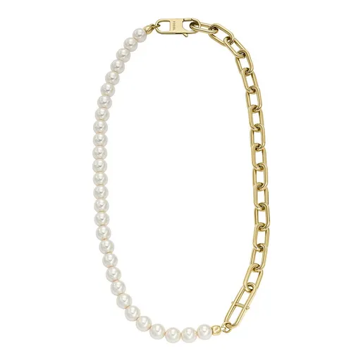 Fossil Elegantní pozlacený náhrdelník s pravými perlami Heritage JF04727710