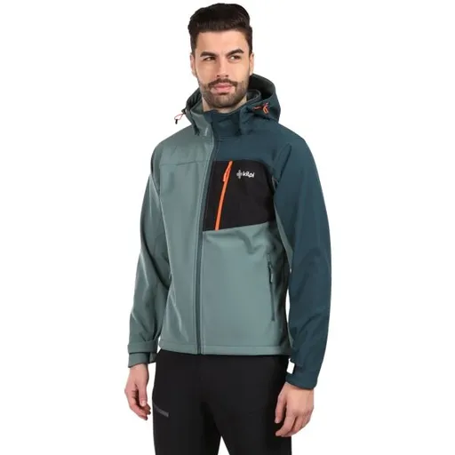 KILPI ONTAVIO Pánská softshellová bunda, tmavě zelená, velikost XXXL