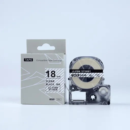 Epson 18mm x 9m, černý tisk / průhledný podklad, kompatibilní páska