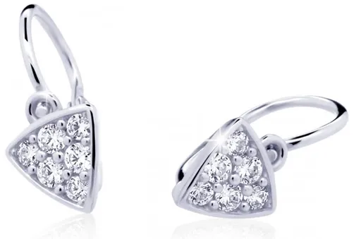 Cutie Jewellery Třpytivé dětské náušnice z bílého zlata C2207-10-X-2 bílá