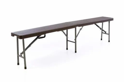 Garthen 55329 Zahradní lavice v ratanovém vzhledu - hnědá 180 x 25 cm