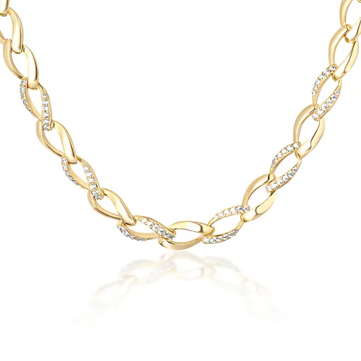 JVD Masivní pozlacený řetízek se zirkony SVLN0205SH2GO42