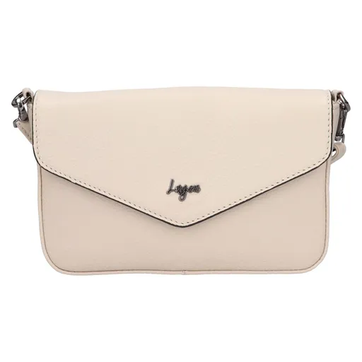 Dámská kožená crossbody kabelka Lagen Rikke - krémová