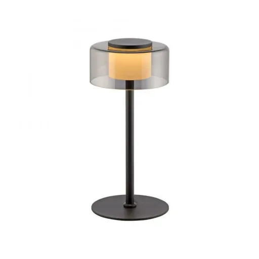 PAUL NEUHAUS LED stolní lampa černá plynule stmívatelné kouřové sklo paměťová funkce 3000K PN 4110-18