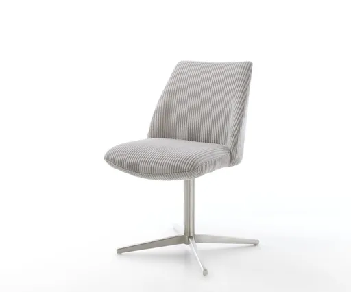 Jídelní židle Elso-Flex manšestr stříbrnošedá podnož nerezová