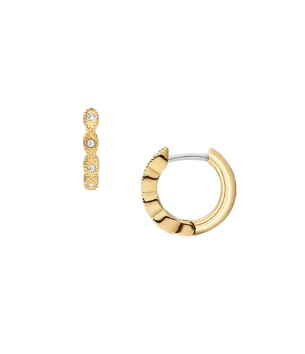 Fossil Pozlacené kruhové náušnice s krystaly Ellis JF04913710