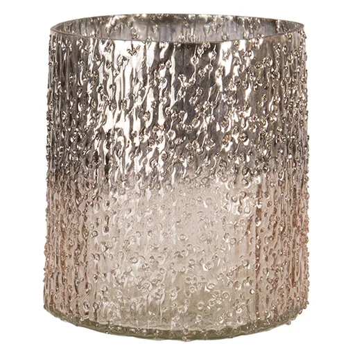 Skleněný svícen Goulden s vroubkovaným povrchem M  - Ø 10*12 cm Clayre & Eef