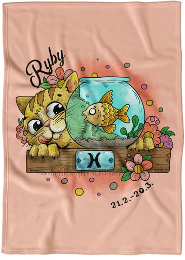 Deka Kočičí znamení – ryby (Podšití beránkem: NE)