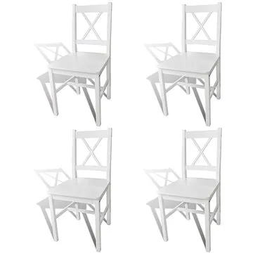 Jídelní židle 4 ks bílé borové dřevo (241511)