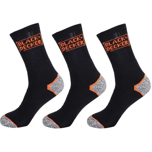 BLACK & DECKER SOCKS 3P Pracovní ponožky, černá, velikost 39-42