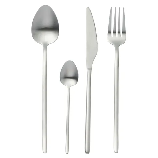 Sada 24ks matných stříbrných kovových příborů Timothée  J-Line by Jolipa