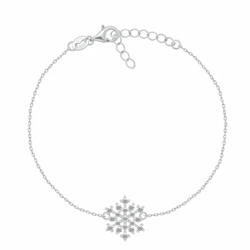 Brilio Silver Stříbrný náramek se zirkony Vločka BRC253W