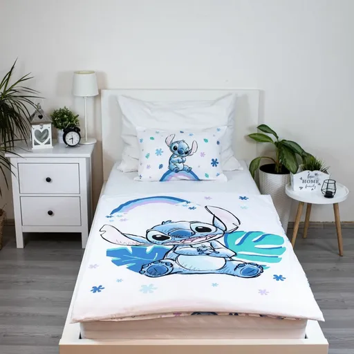 Jerry Fabrics Dětské bavlněné povlečení do postýlky Baby Lilo and Stitch "Rainbow", 100 x 135 cm, 40 x 60 cm