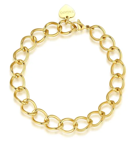 S'Agapõ Stylový pozlacený náramek Chunky SHK34