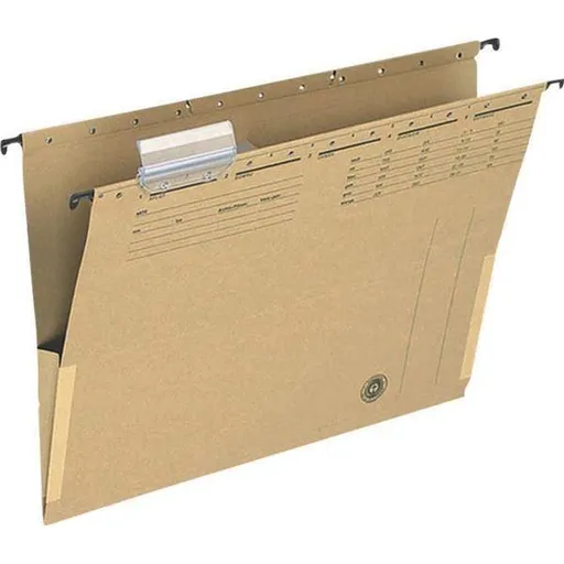 Závěsné desky A4 s bočnicí hnědé 25ks / prodej po balení