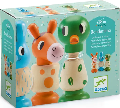 Dřevěná TRIO šroubovací zvířátka