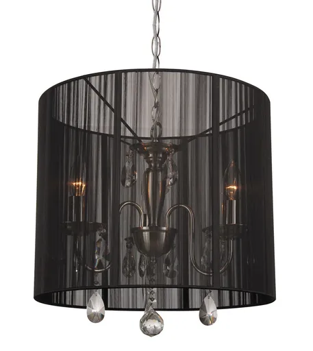 Černý kulatý lustr Merel - Ø40 x 120 cm / 3*E14 Collectione